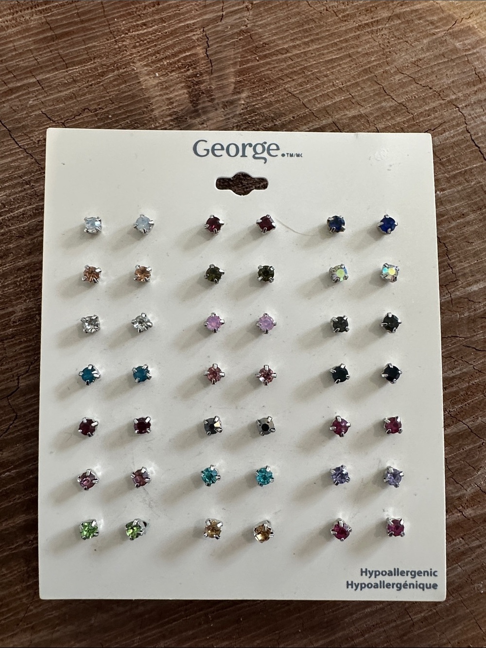 George Assorted Multicolor Crystal Stud Earring Pack